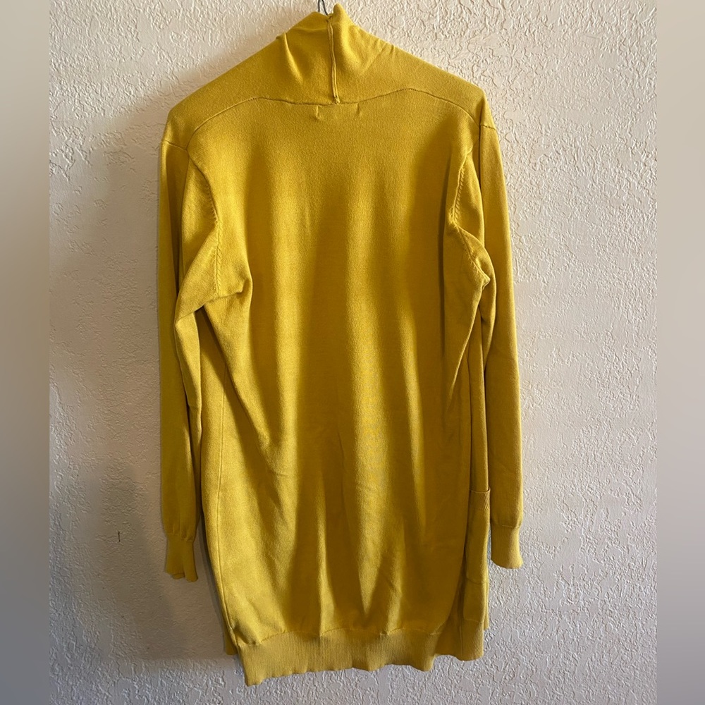 Mustard Shawl Collar Long Cardigan